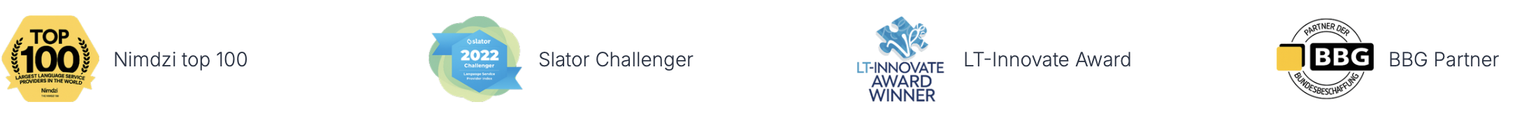 Auszeichnungen und Zertifizierungspartner von 24translate
